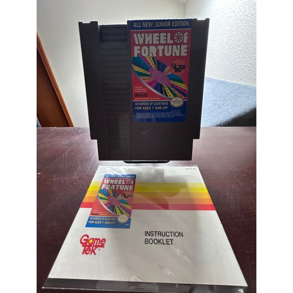 Wheel of Fortune Junior Edition NES Nintendo Game Manual & Sleeve NES-WJ-USA
